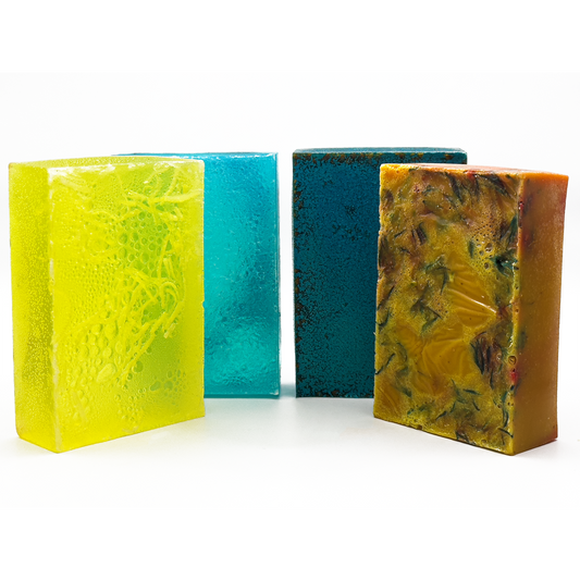 Assorted Soap Pack - Peach Mango, Blue Musk, Pina Colada, Blue Raspberry Bliss